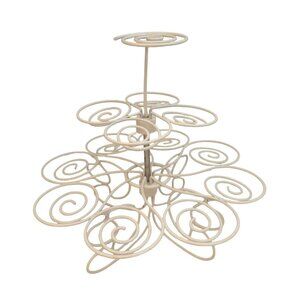 White Metal Spiral Cupcake Stand For 13 Cupcakes